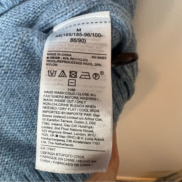 Banana Republic Mens Mock Neck Button Wool Blend Pullover Sweater Blue Sz M - Picture 9 of 13